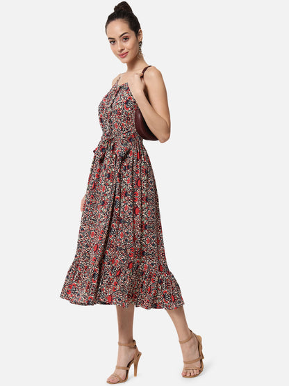 Floral Multicolor Sleeveless Dress for Women