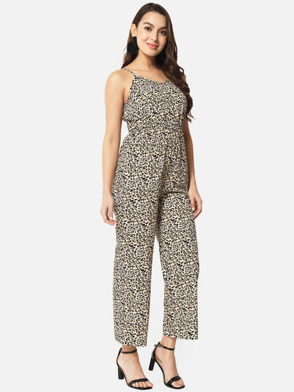Tiger Print Sleeveless Jumpsuit for Women