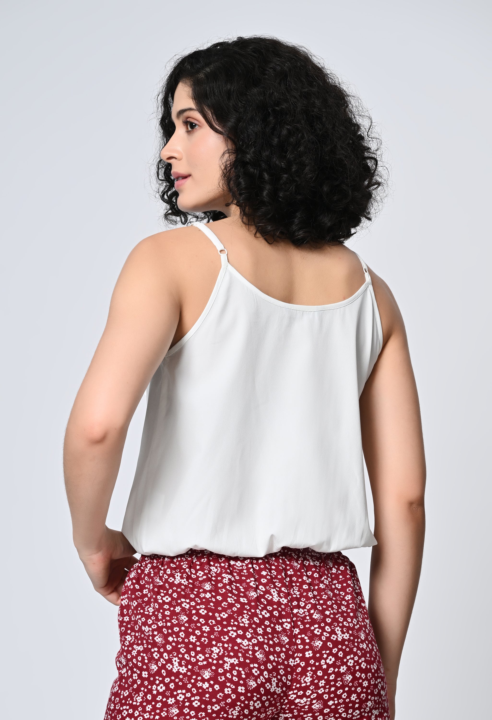 Solid White Sleeveless Top for Women