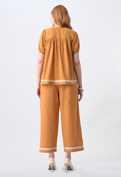 Women’s Solid Half Sleeve Top &amp; Palazzo Co-Ord Set