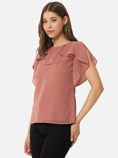 Solid Brown Sleeveless Top for Women