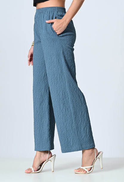 Self-Design Regular Fit Straight Palazzo for Women