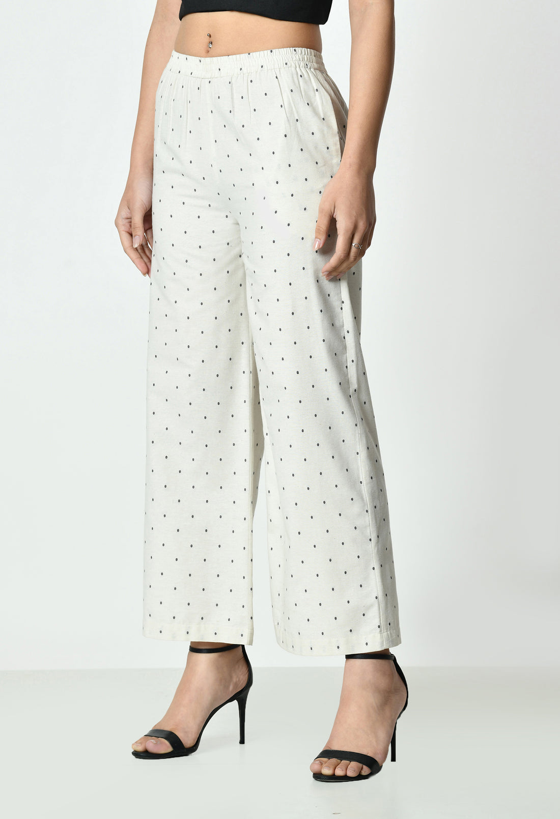 All-Over Printed Straight Palazzo for Women With Pocket