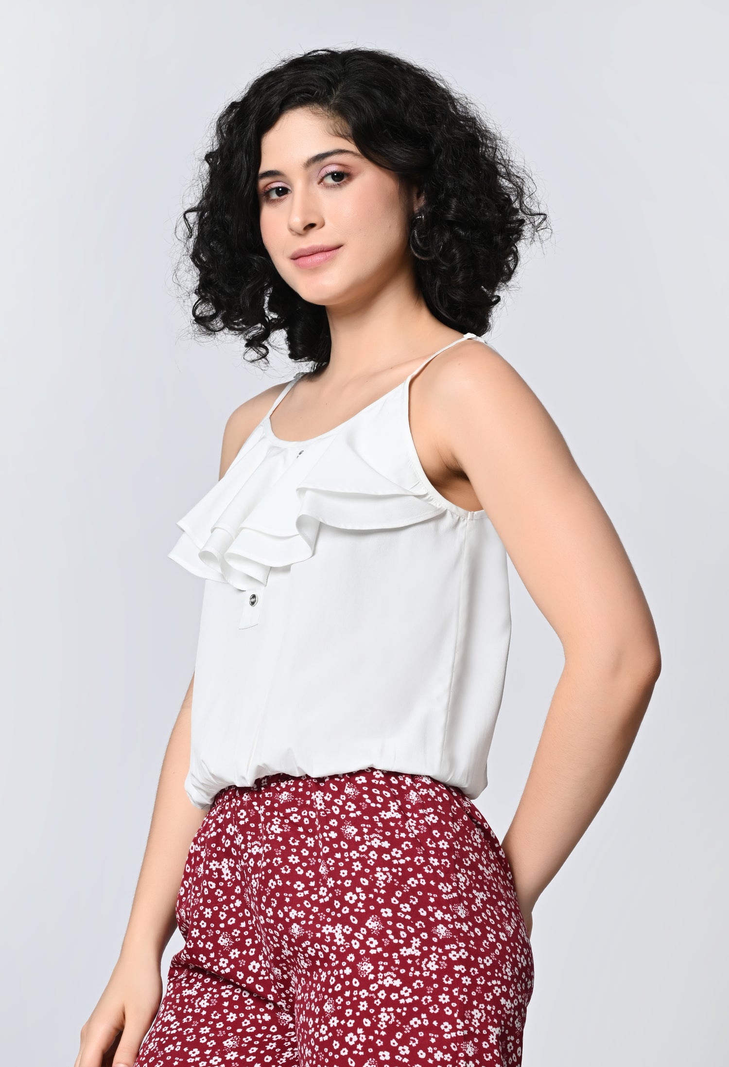 Solid White Sleeveless Top for Women