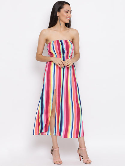 Stripes Sleeveless Tube Dress for Women