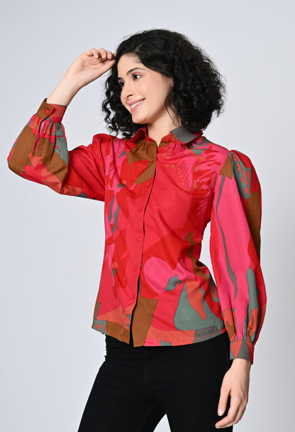 Multicolor Printed Full Cuff Sleeve Shirt for Women