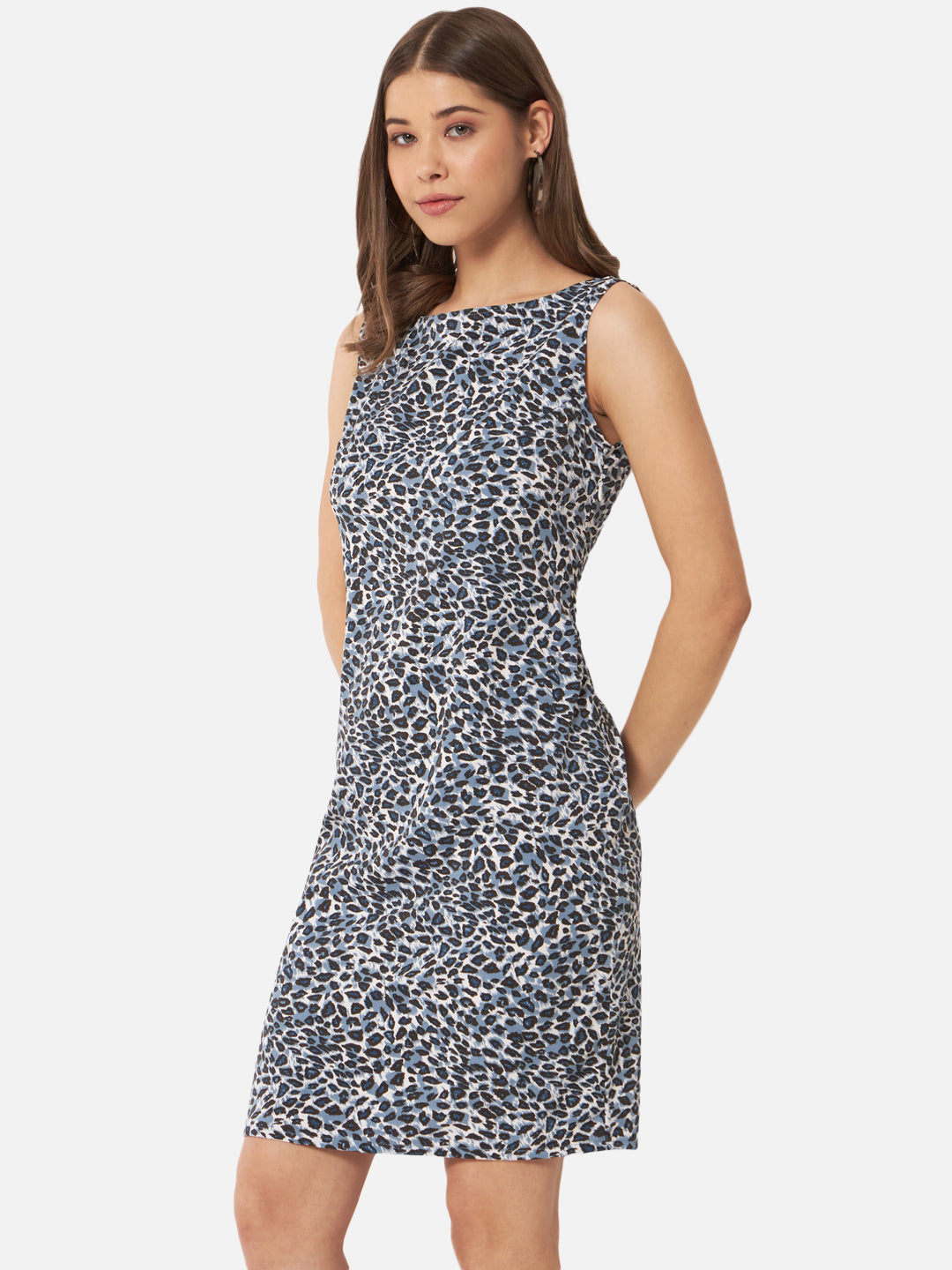 Tiger Printed Sleeveless Bodycon Dress for Women