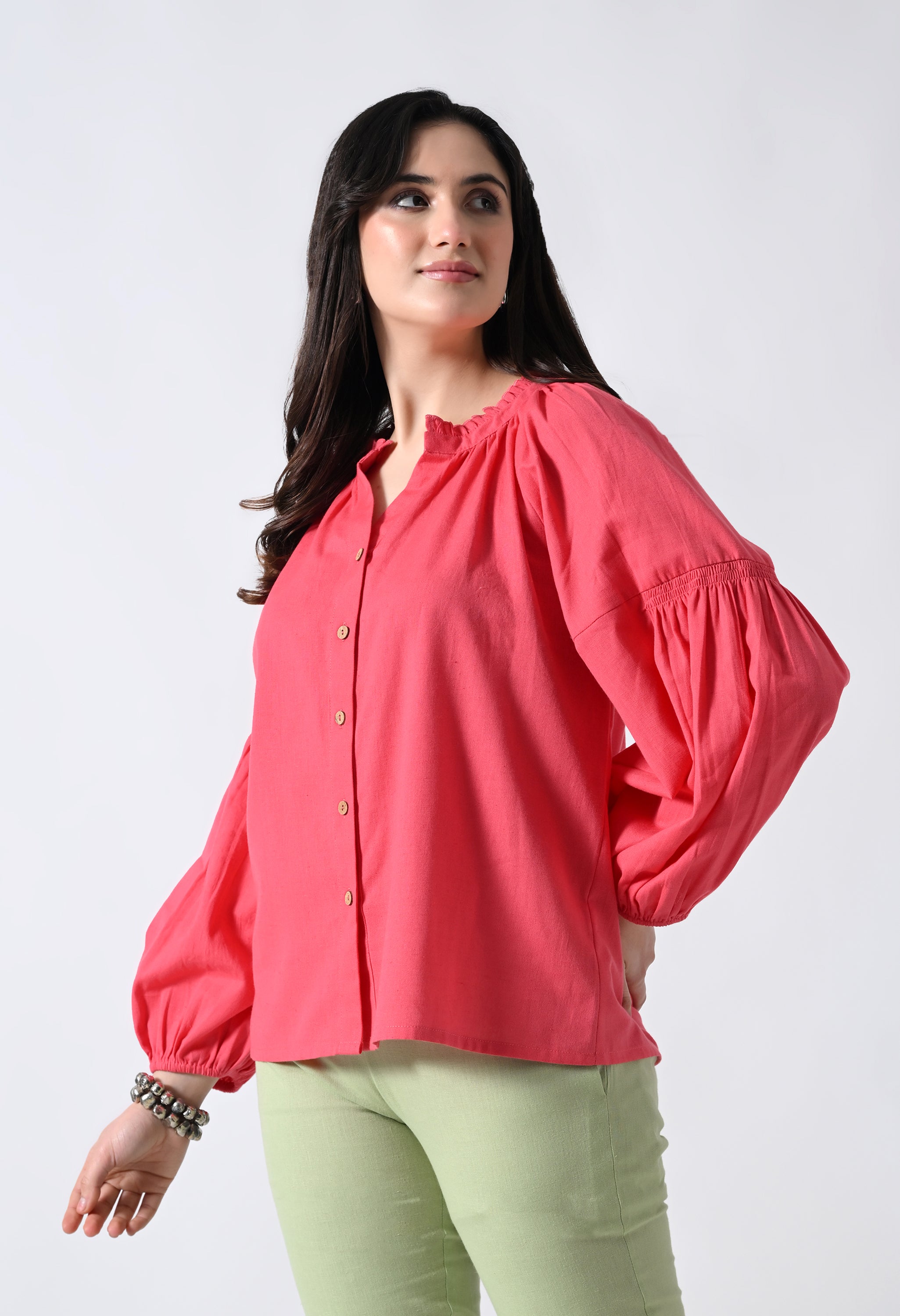 Pink Solid Top for Women