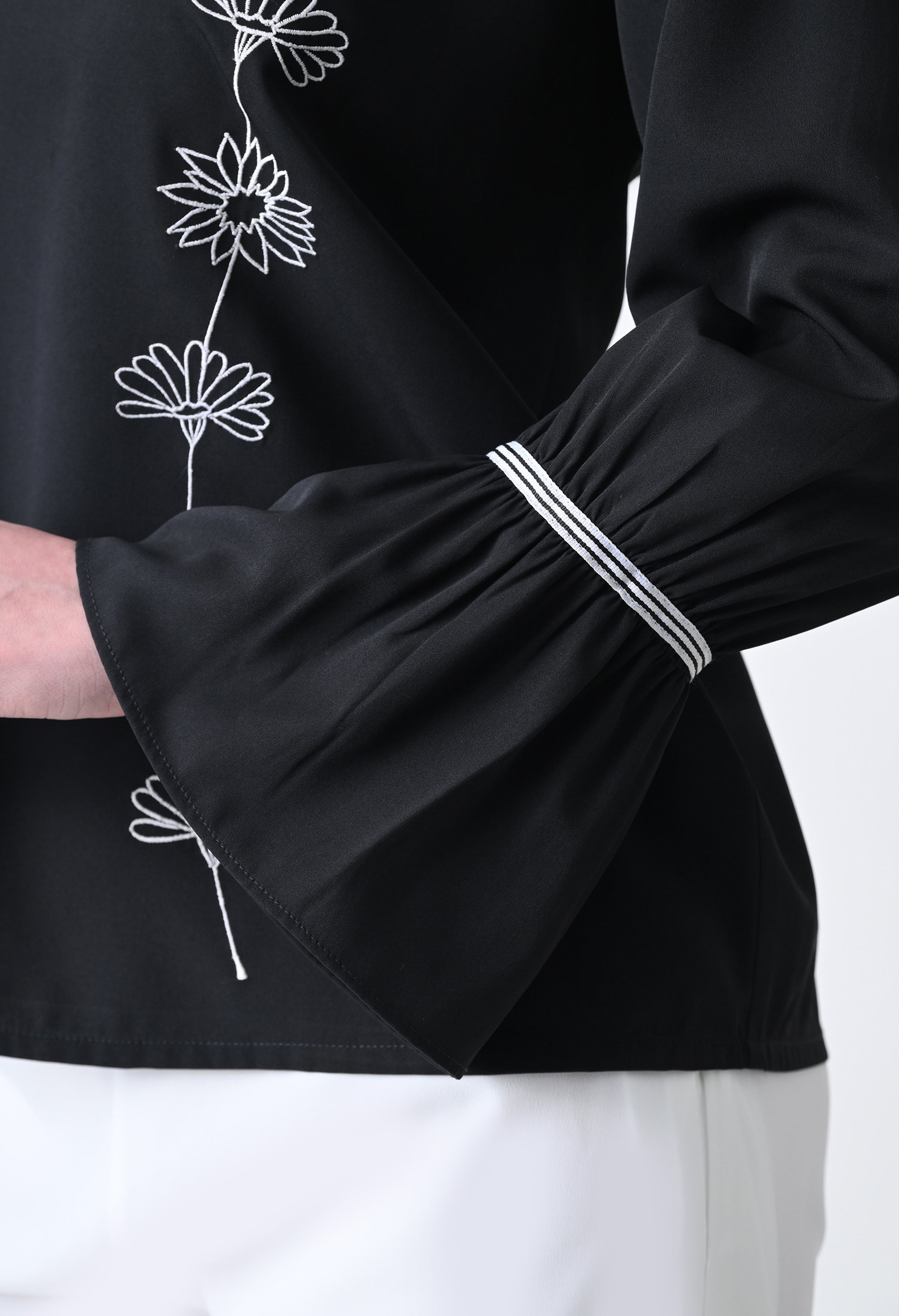 Embroidered Bell Sleeve Top for Women