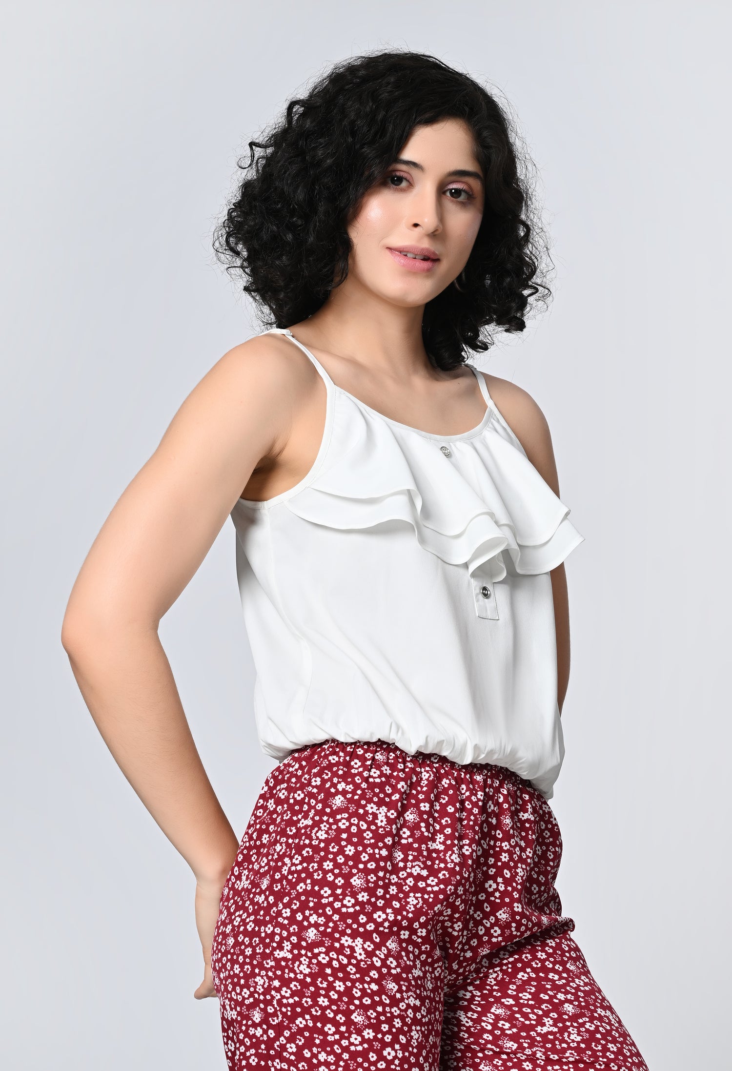 Solid White Sleeveless Top for Women