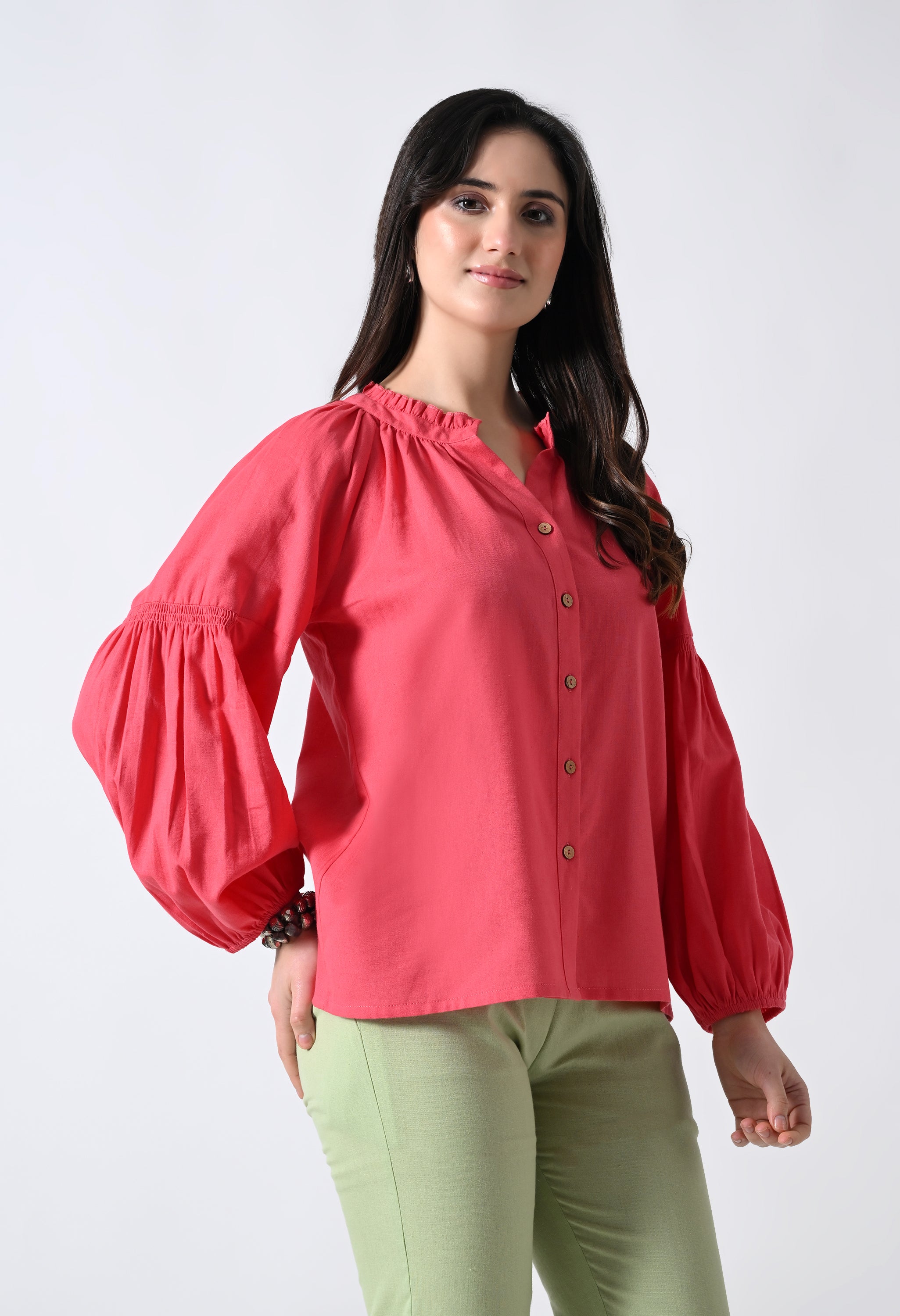 Pink Solid Top for Women