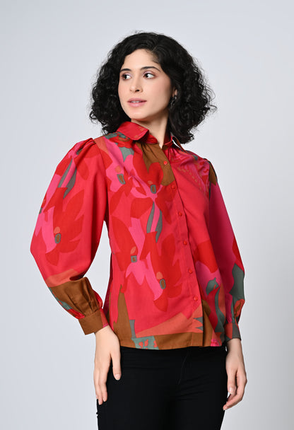 Multicolor Printed Full Cuff Sleeve Shirt for Women