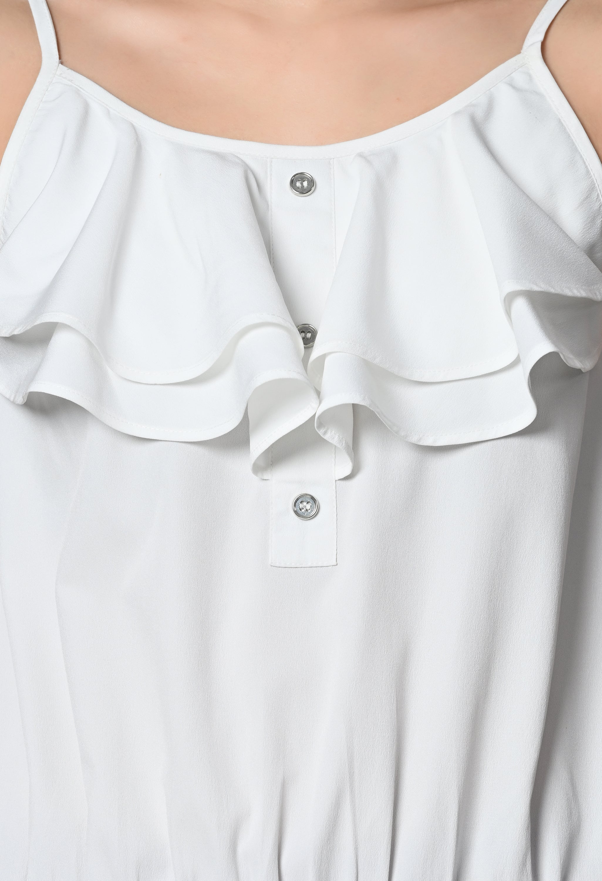 Solid White Sleeveless Top for Women