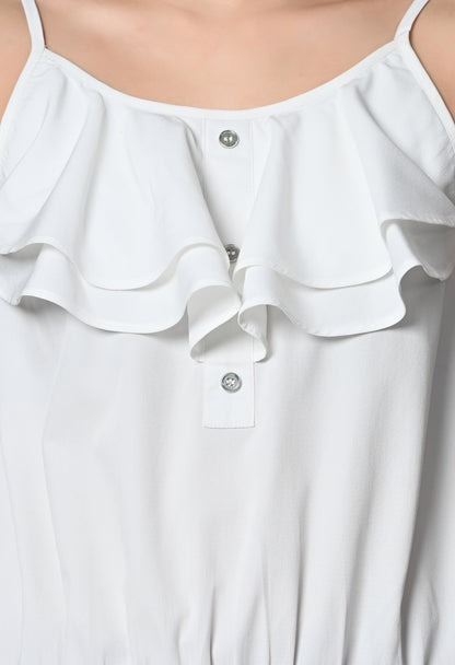 Solid White Sleeveless Top for Women