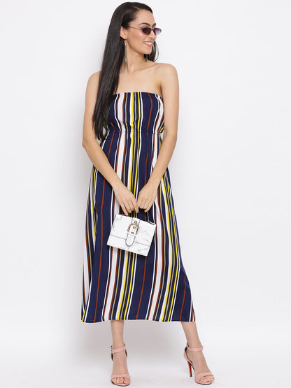 Stripes Sleeveless Tube Dress for Women