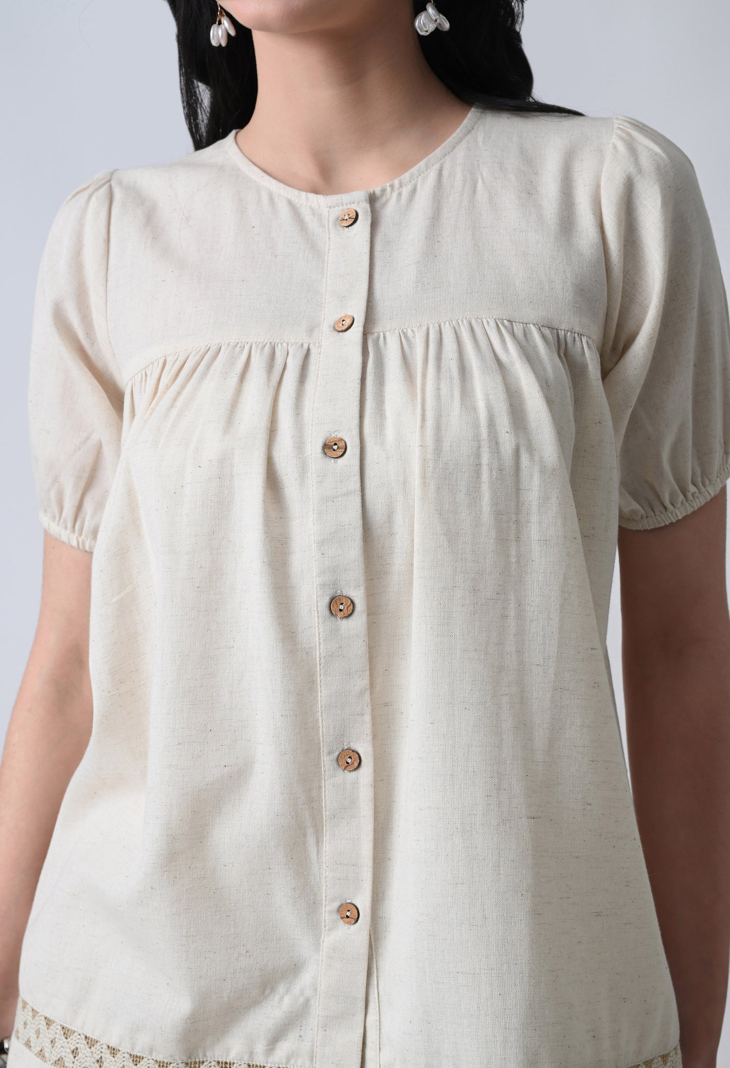 Women’s Cream Half Sleeve Top &amp; Palazzo Co-Ord Set