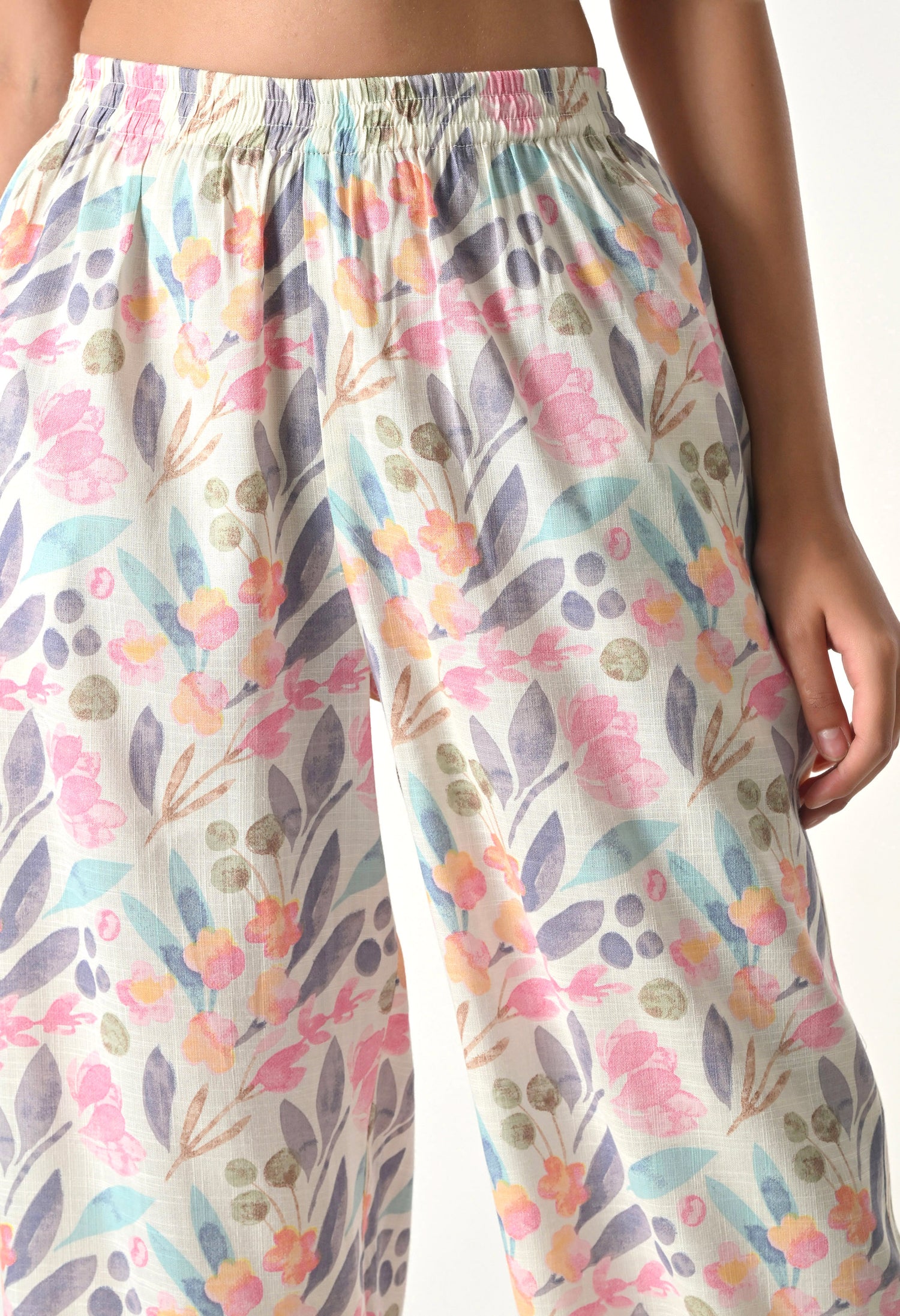 Multicolor Floral Printed Regular Fit Palazzo for Women
