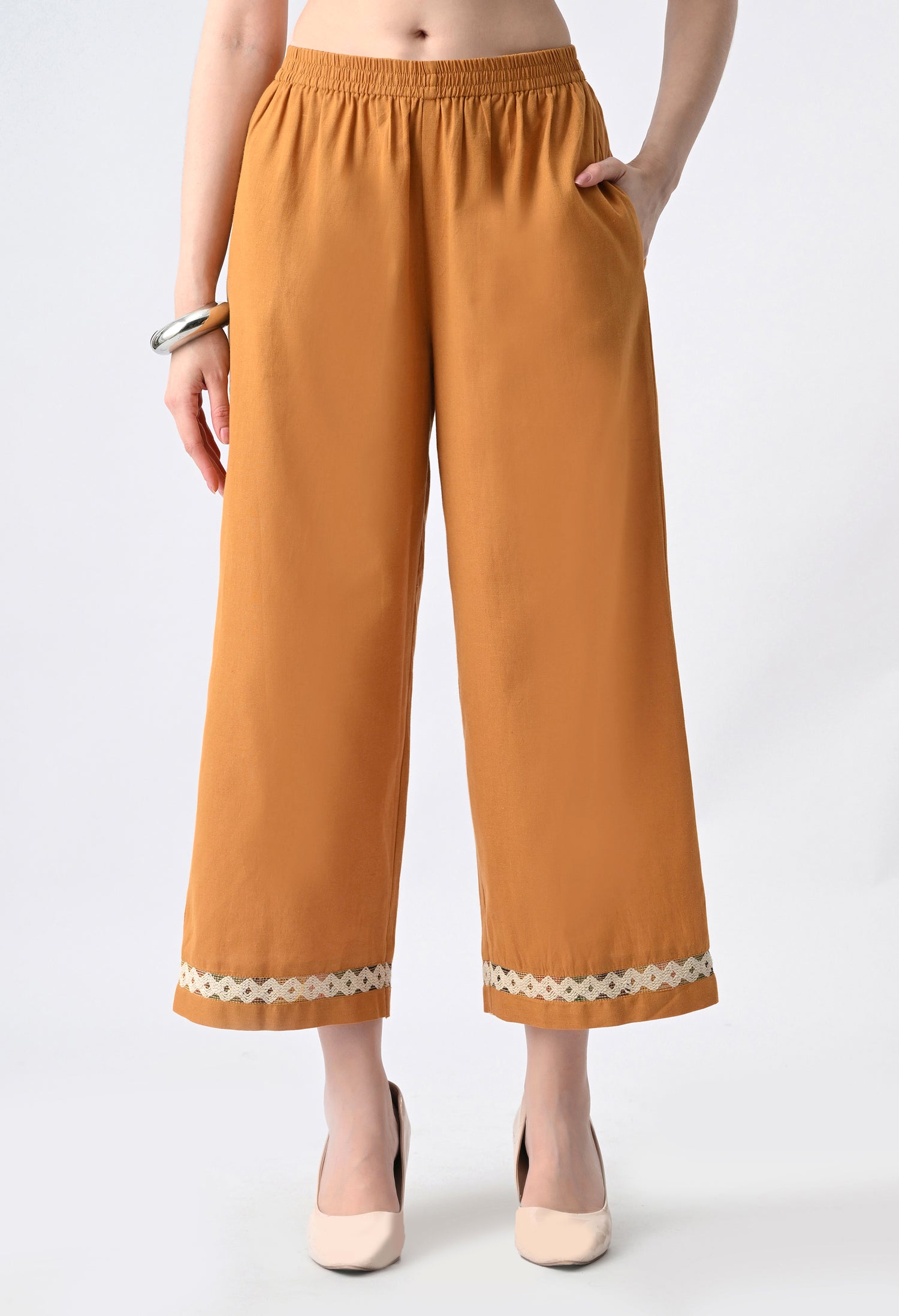 Women’s Solid Half Sleeve Top &amp; Palazzo Co-Ord Set