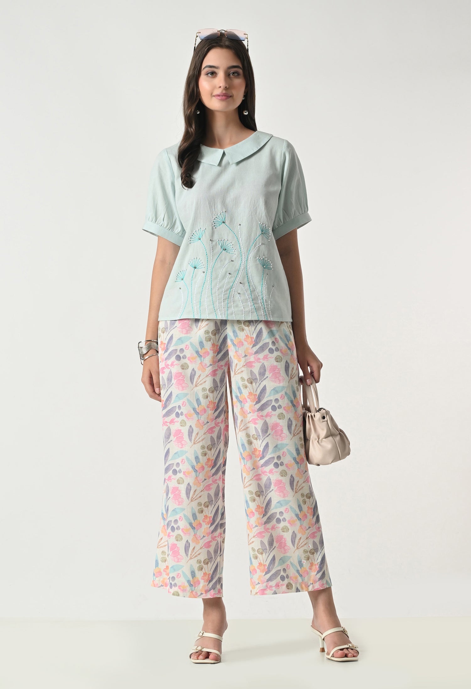 Multicolor Floral Printed Regular Fit Palazzo for Women