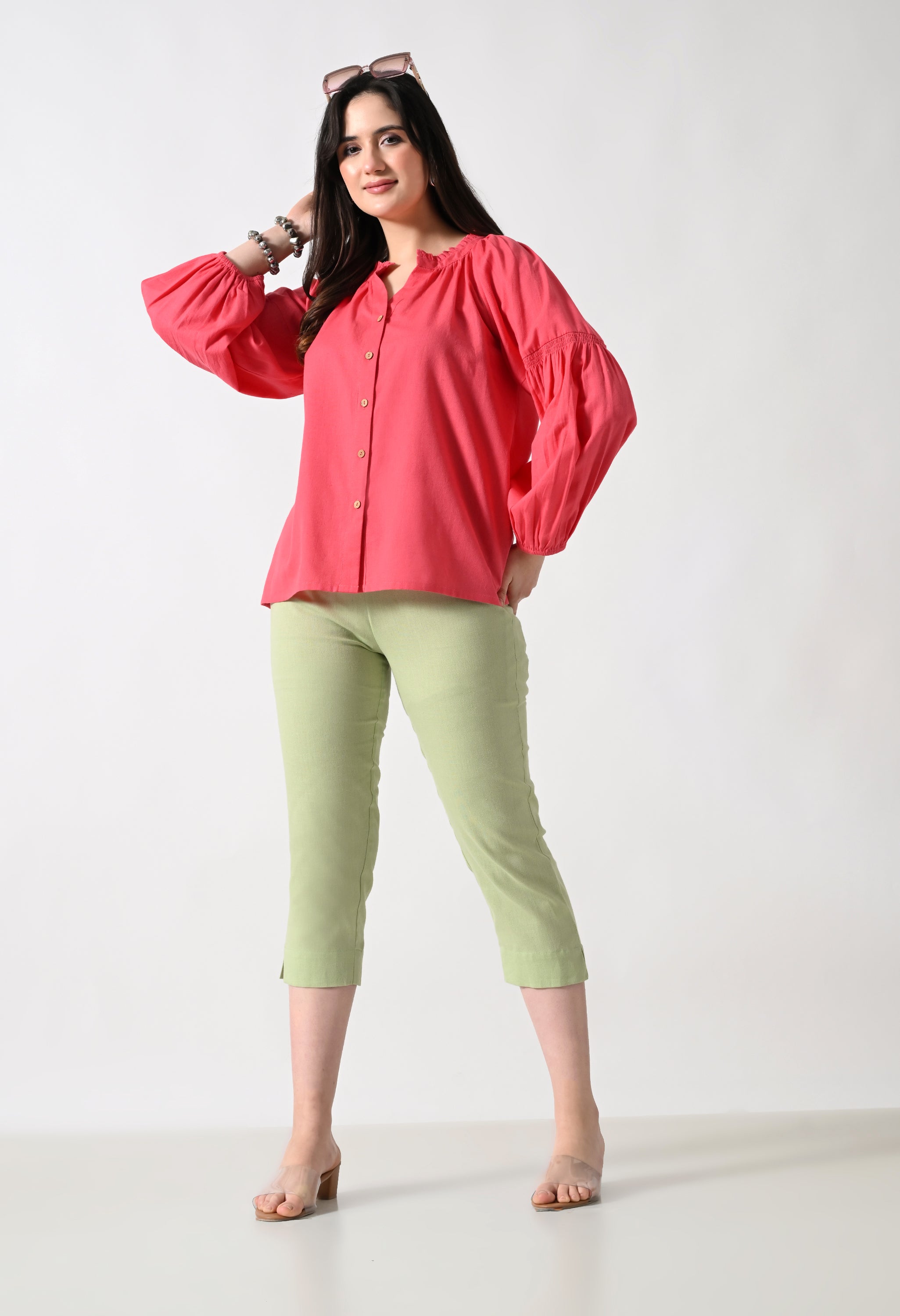 Pink Solid Top for Women
