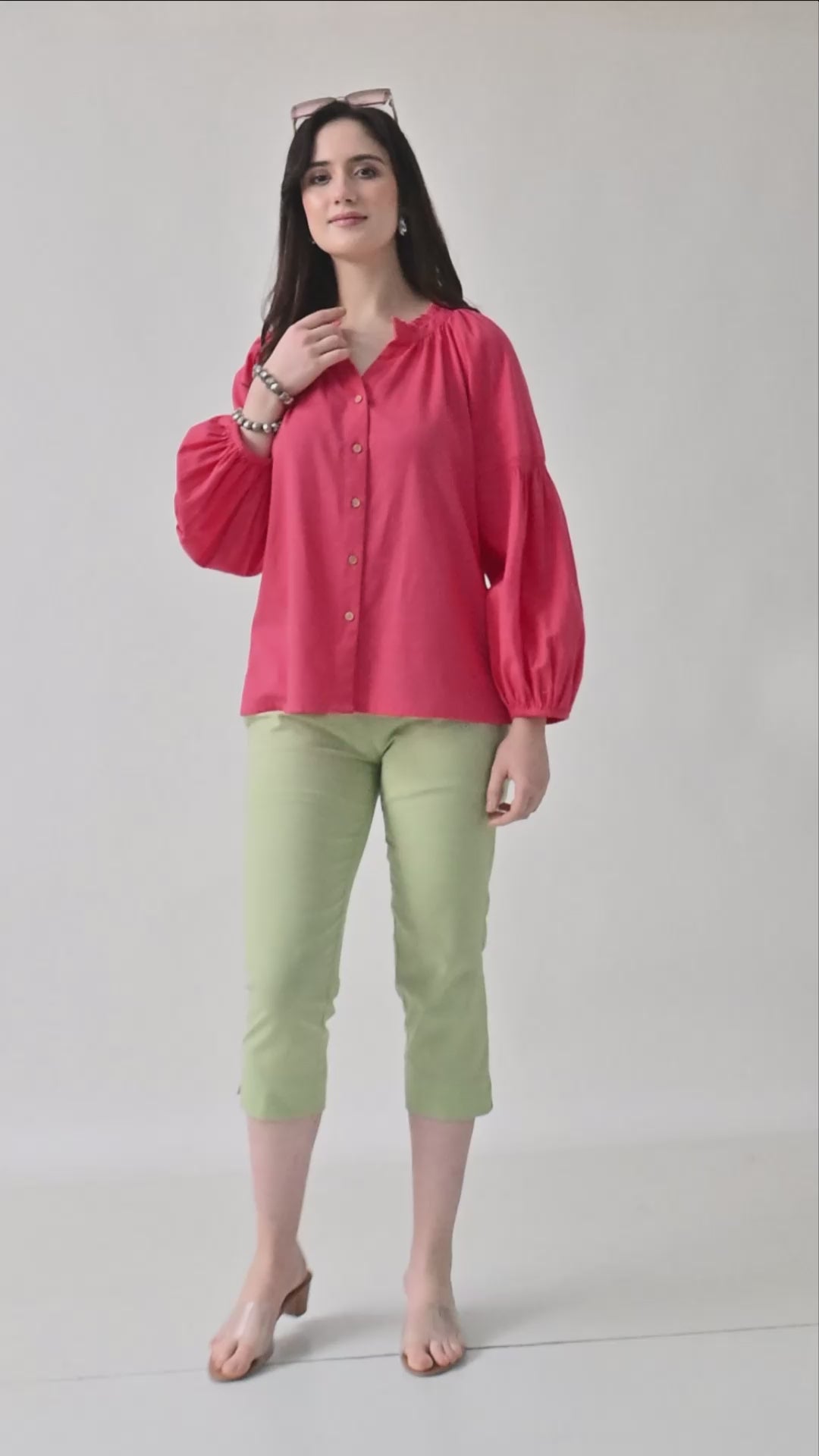 Pink Solid Top for Women